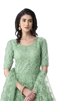 Lakaala Women's Semi-Stitched Fully Embroidered Dresses (Light Green, 4XL)-thumb3