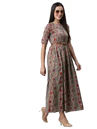 AAYU Women's Knee-Length Dress (BOHO LONG DRESS_Green_XL)-thumb4