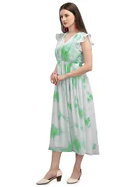 Lakaala Classy Tie and Dye Printed Dresses (Green, XX-Large)-thumb2