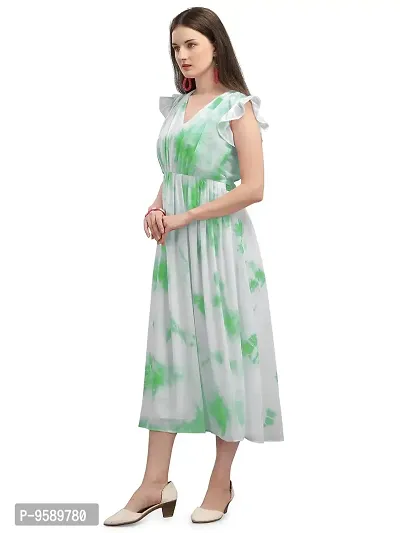 Lakaala Classy Tie and Dye Printed Dresses (Green, XX-Large)-thumb3