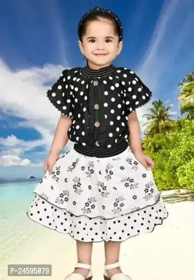 Fabulous Black Cotton Printed Frocks For Girls-thumb0