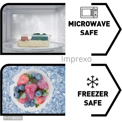 Imprexo Airtight Plastic Microwave Safe Food Storage Containers Set for Kitchen with Lid , 1300 ML (2, 1300 ML)-thumb4