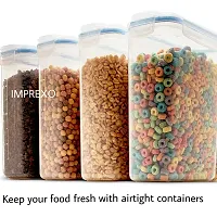 IMPREXO Air Tight Food Storage Containers Kitchen Containers for Storage Set Plastic Storage Box for Kitchen Airtight Containers Storage Jar Set for Kitchen Storage, Pack of 2 (1550 ML)-thumb2