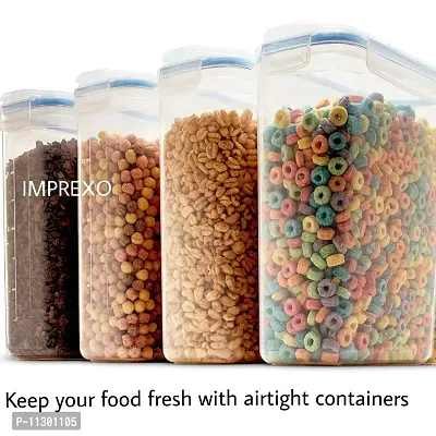 IMPREXO Air Tight Food Storage Containers Kitchen Containers for Storage Set Plastic Storage Box for Kitchen Airtight Containers Storage Jar Set for Kitchen Storage, Pack of 2 (1550 ML)-thumb3