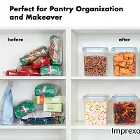 IMPREXO Air Tight Food Storage Containers Kitchen Containers for Storage Set Plastic Storage Box for Kitchen Airtight Containers Storage Jar Set for Kitchen Storage, Pack of 2 (2900 ML)-thumb4