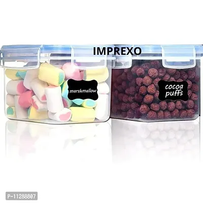 IMPREXO Air Tight Food Storage Containers Kitchen Containers for Storage Set Plastic Storage Box for Kitchen Airtight Containers Storage Jar Set for Kitchen Storage, Pack of 2 (2900 ML)