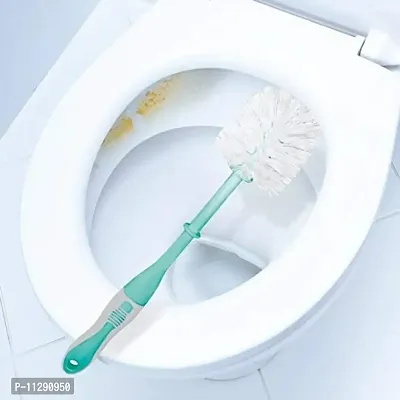 IMPREXO Toilet Brush with Holder Toilet Brush Anti-drip Set Toilet Bowl Cleaner Brush, No-Slip Long Handle Soft Silicone Bristle Clean Toilet Corner (Toilet Brush with Caddy)-thumb3