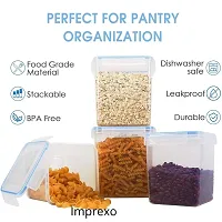 IMPREXO Air Tight Food Storage Containers Kitchen Containers for Storage Set Plastic Storage Box for Kitchen Airtight Containers Storage Jar Set for Kitchen Storage, Pack of 2 (2900 ML)-thumb3