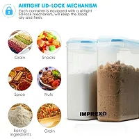 IMPREXO Air Tight Food Storage Containers Kitchen Containers for Storage Set Plastic Storage Box for Kitchen Airtight Containers Storage Jar Set for Kitchen Storage, Pack of 2 (1550 ML)-thumb3