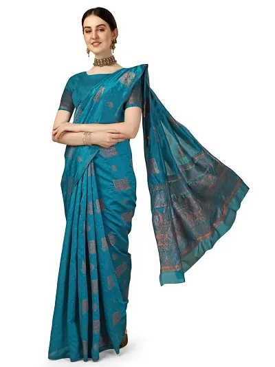 Elegant Art Silk Saree with Blouse piece 