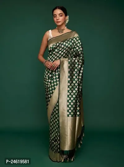 Stylish Silk Blend Saree With Blouse Piece For Women-thumb2