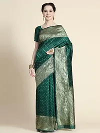 Stylish Silk Blend Saree With Blouse Piece For Women-thumb1