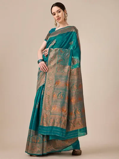 Trending Art Silk Saree with Blouse piece 