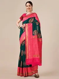 Stylish Silk Blend Saree With Blouse Piece For Women-thumb1