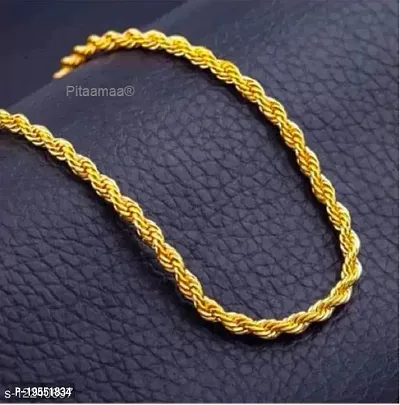 Pitaamaa new stylish attractive Gold traditional jewellery  short Gold-plated Plated Brass Chain(23 INCH)Water And Sweat Proof Jawellery MGPC-0123-thumb3