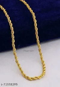 Pitaamaa Men's 14k Solid Yellow Gold Figaro  Chain Necklace - Gold chain, figaro chains, real Gold chain (23 INCH)Water And Sweat Proof Jawellery MGPC-0123-thumb2