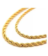 Pitaamaa Golden Chain For Boys Stylish Round Fisher Ball Necklace Chain For Men Women Gold-plated Plated Metal Chain(23 INCH)Water And Sweat Proof Jawellery MGPC-0124-thumb1