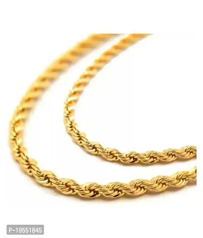 Pitaamaa Golden Chain For Boys Stylish Round Fisher Ball Necklace Chain For Men Women Gold-plated Plated Metal Chain(23 INCH)Water And Sweat Proof Jawellery MGPC-0124-thumb2