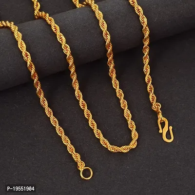 Pitaamaa  New Design Elegant Top Trending Gold-plated Plated Brass Chain (23 INCH)Water And Sweat Proof Jawellery MGPC-0125-thumb4