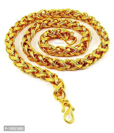 Pitaamaa gold plated brass snake chain for men and women  Gold-plated Plated Brass Chain (23 INCH)Water And Sweat Proof Jawellery MGPC-0127