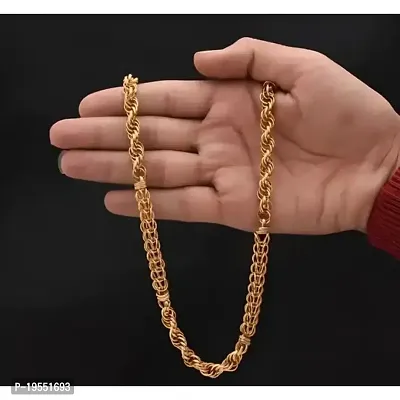 Pitaamaa Gold 1 Gram Gold plated Chain For Boys and Man Alloy  Chain Gold Plated Alloy Chain (20 INCH)Water And Sweat Proof Jawellery MGPC-0224-thumb2