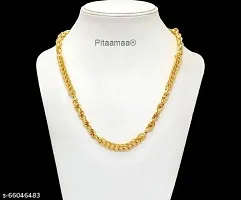 Pitaamaa Gold 1 Gram Gold plated Chain For Boys and Man Alloy  Chain Gold Plated Alloy Chain (20 INCH)Water And Sweat Proof Jawellery MGPC-0224-thumb3