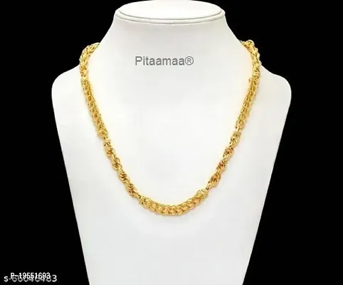 Pitaamaa Gold 1 Gram Gold plated Chain For Boys and Man Alloy  Chain Gold Plated Alloy Chain (20 INCH)Water And Sweat Proof Jawellery MGPC-0224-thumb4