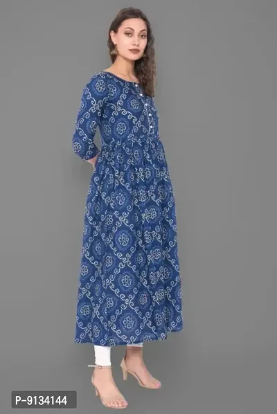 Trendy cotton printed feeding anarkali Kurti-thumb0