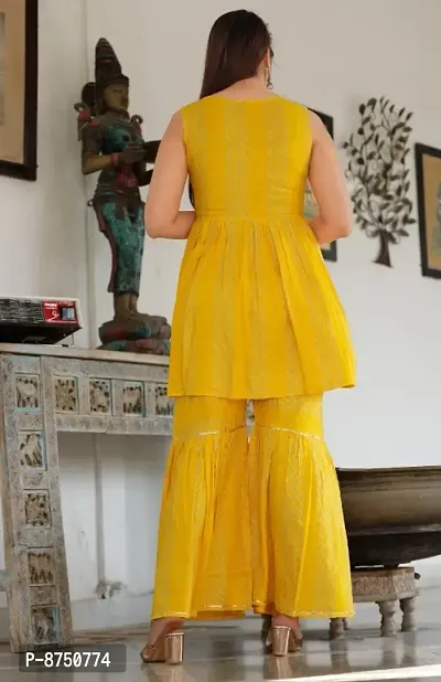 Yellow Rayon Embroidered Kurtas For Women-thumb3