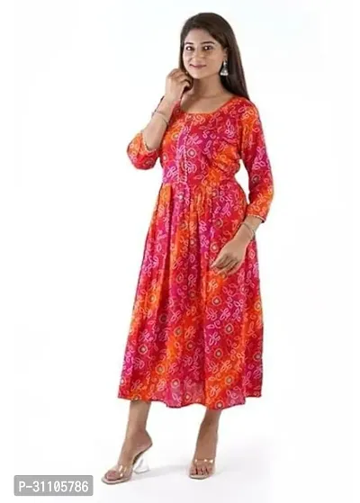 Trendy Rayon A-Line Flaired Maternity Feeding Kurti with Zippers ( Colour - Red )