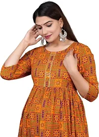 Trendy Rayon A-Line Flaired Maternity Feeding Kurti with Zipper ( Colour - Yellow )-thumb3