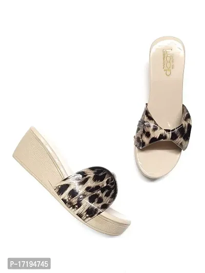 Angel Sales Cheetah Printed Women's Wedge Heels Sandals-thumb0