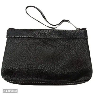 Stylish Black Leather  Clutch For Women