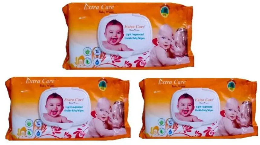 Wipes For Baby With Aloe Vera, Moisturising Lotion And Light Fragranced Each Pack 80Pcs - Multipack