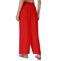 Red color Rayon Palazzo Pants Trendy Regular Fit Women's Palazzo Pant for Women-thumb1