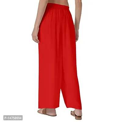 Red color Rayon Palazzo Pants Trendy Regular Fit Women's Palazzo Pant for Women-thumb2