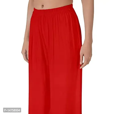 Red color Rayon Palazzo Pants Trendy Regular Fit Women's Palazzo Pant for Women-thumb3