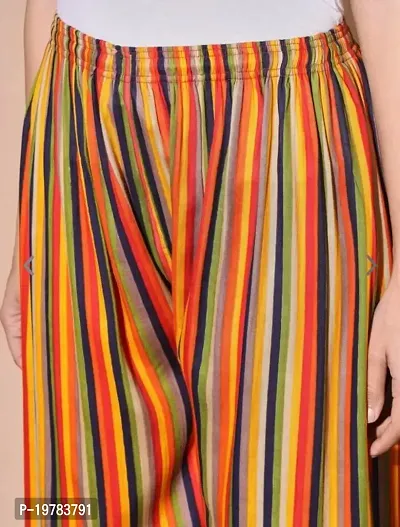 Multicolor Lining STYLISH TRENDY Women's / Girls Premium Regular Fit Rayon Palazzo Pant Free Size Up to 2XL-thumb4