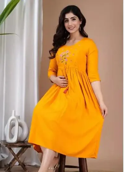 Elegant Rayon Maternity Kurta For Women