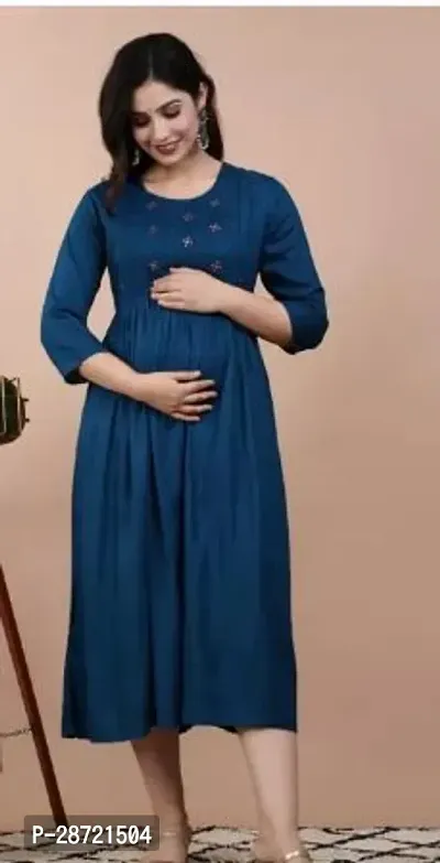 Stylish Blue Rayon Kurta For Women