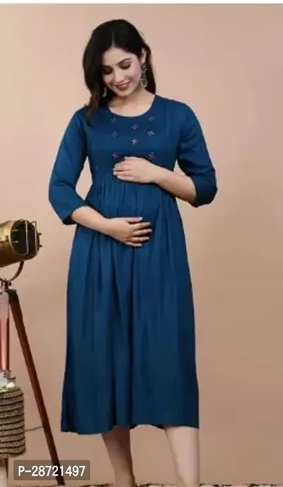 Stylish Blue Rayon Kurta For Women-thumb0