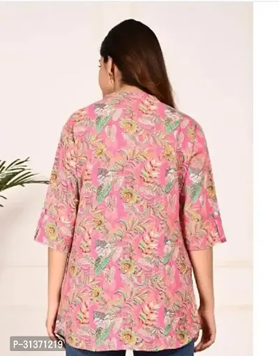 Elegant Pink Rayon Printed Top For Women-thumb2