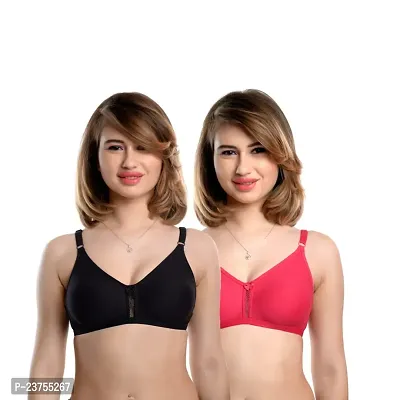 Stylish Solid Seamless Double Layer Cup Bra Pack of 2