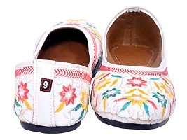 Ladies Punjabi Jutti (White, Numeric_6)-thumb1