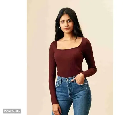 Elegant Maroon Lycra  Top For Women-thumb0