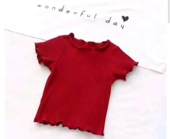 Classic Blend Solid Tops for Kids Girls