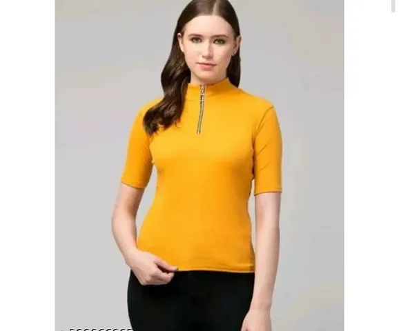 Fancy Lycra Solid Top For Women