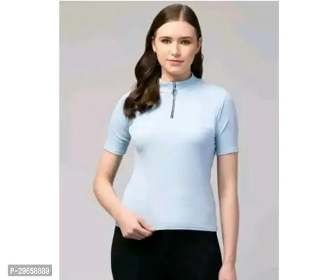 Elegant Blue Lycra  Top For Women-thumb0