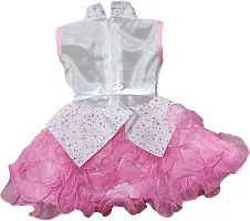 Adorable Pink Net Party Wear Fit And Flare Dress For Girls-thumb1