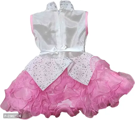 Adorable Pink Net Party Wear Fit And Flare Dress For Girls-thumb2